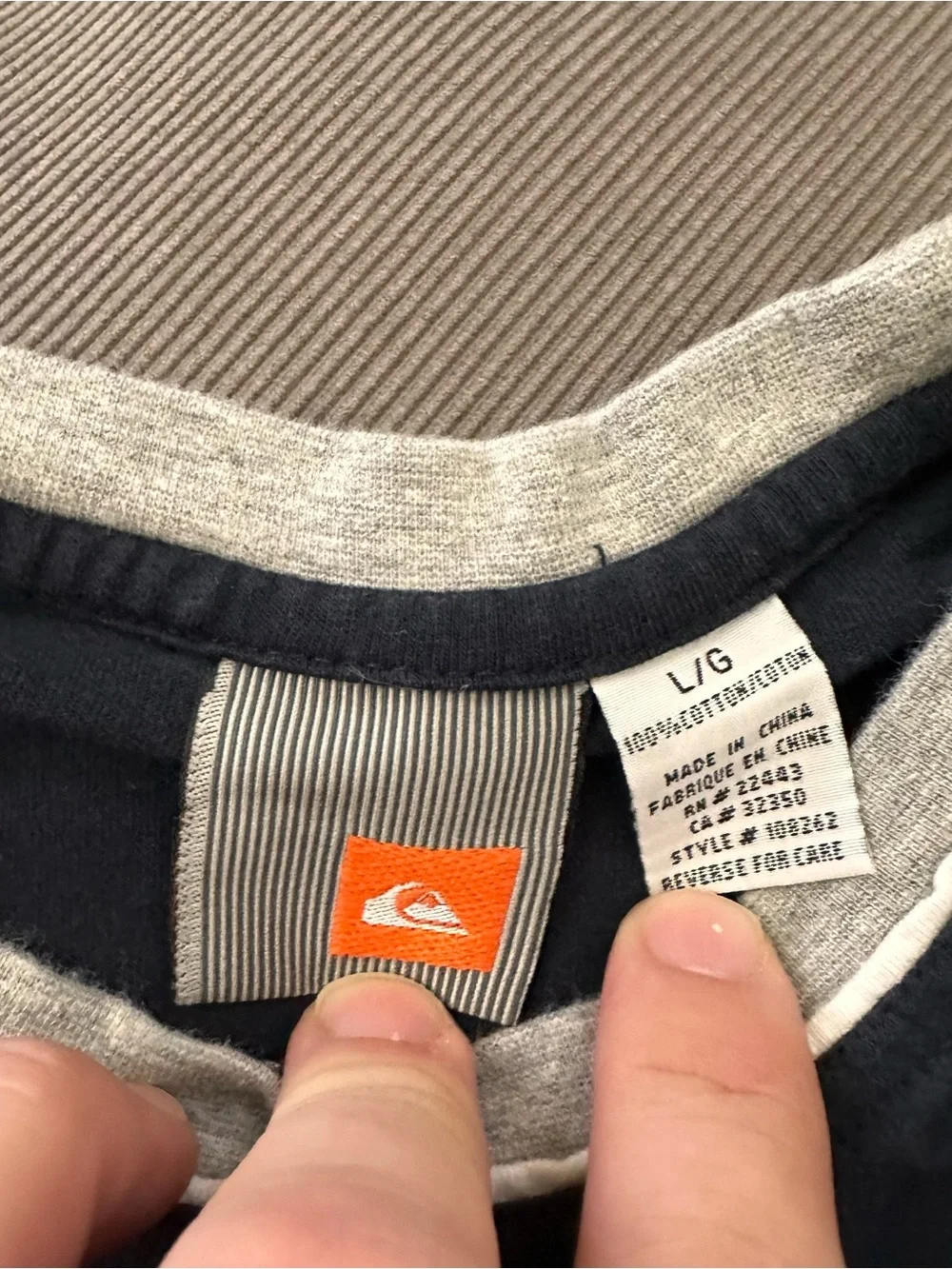 Vintage Y2k Quiksilver Surf Gray Stripe Short Sleeve Shirt Size Large
